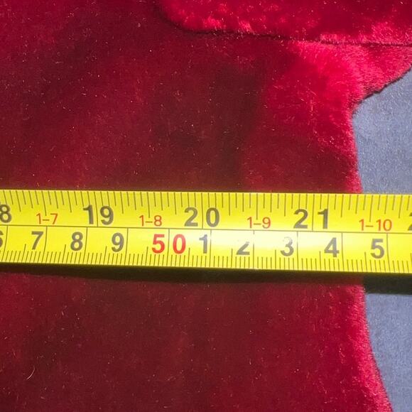 Vintage Sasson Borgazia Plush Faux Fur Coat Burgundy *Dimensions in Picture* - Picture 5 of 6